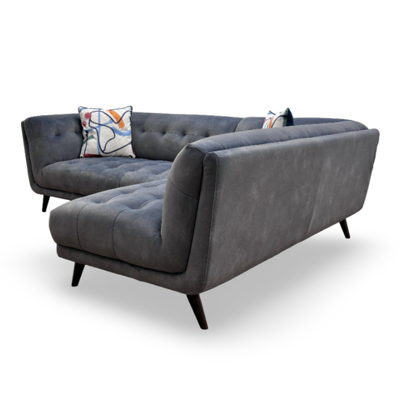 ‘Rene' Dexter Shadow Velvet Chaise End Corner Sofa