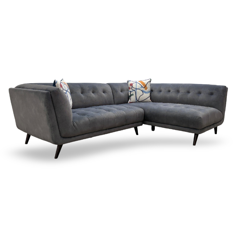 ‘Rene' Dexter Shadow Velvet Chaise End Corner Sofa