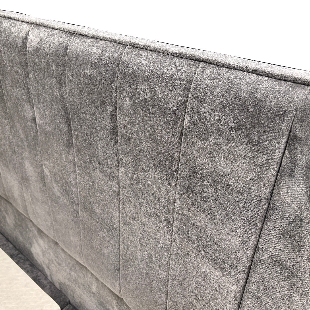 'Pluto' Milan Thunder Floor Standing Headboard + Double Ottoman End Lift Base - King