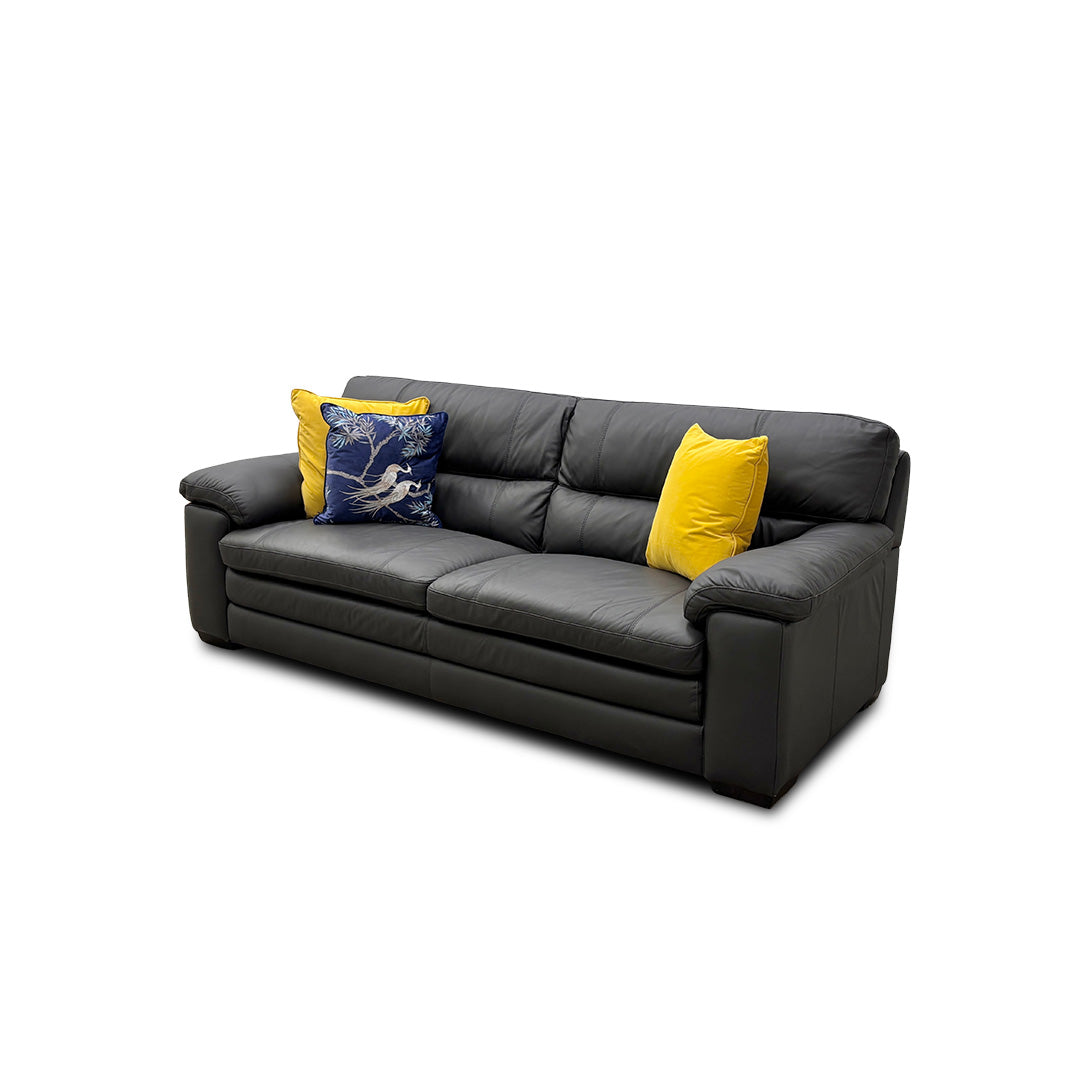 World of Leather 'Cozee' Nw-517e Shale Grey Leather 3 Seater Sofa