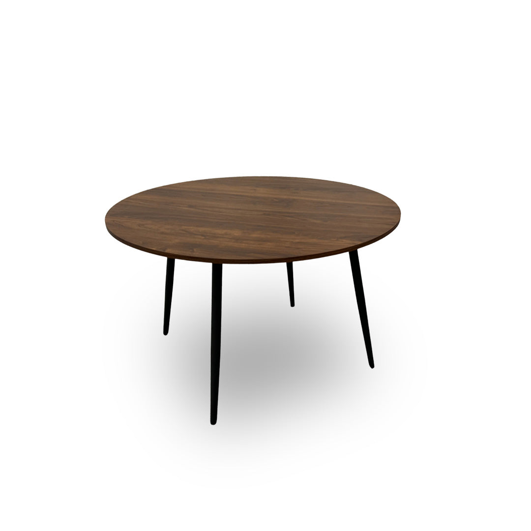 ‘Sharron’ Walnut Oak Veneer Round Dining Table
