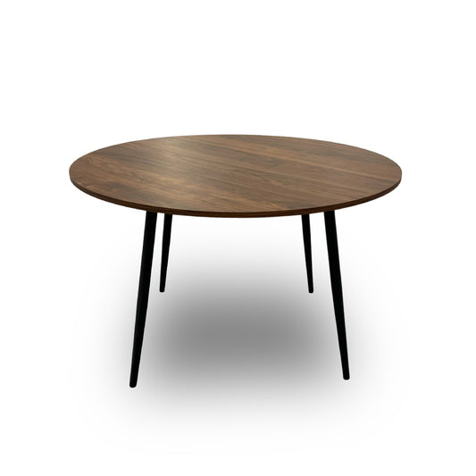 ‘Sharron’ Walnut Oak Veneer Round Dining Table