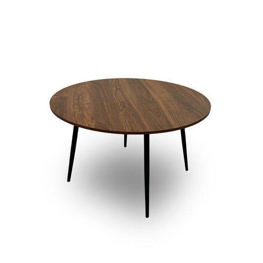 ‘Sharron’ Walnut Oak Veneer Round Dining Table