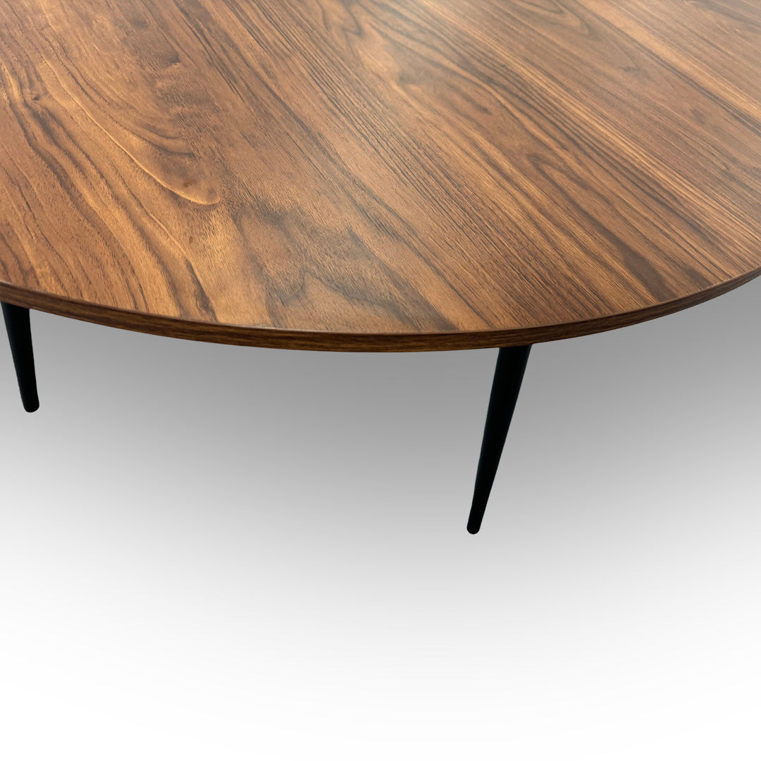 ‘Sharron’ Walnut Oak Veneer Round Dining Table