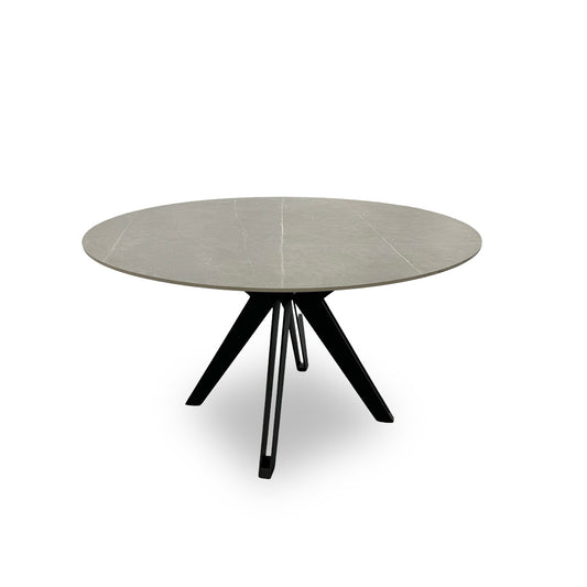 ‘Kore’ Grey Sintered Stone Round Dining Table