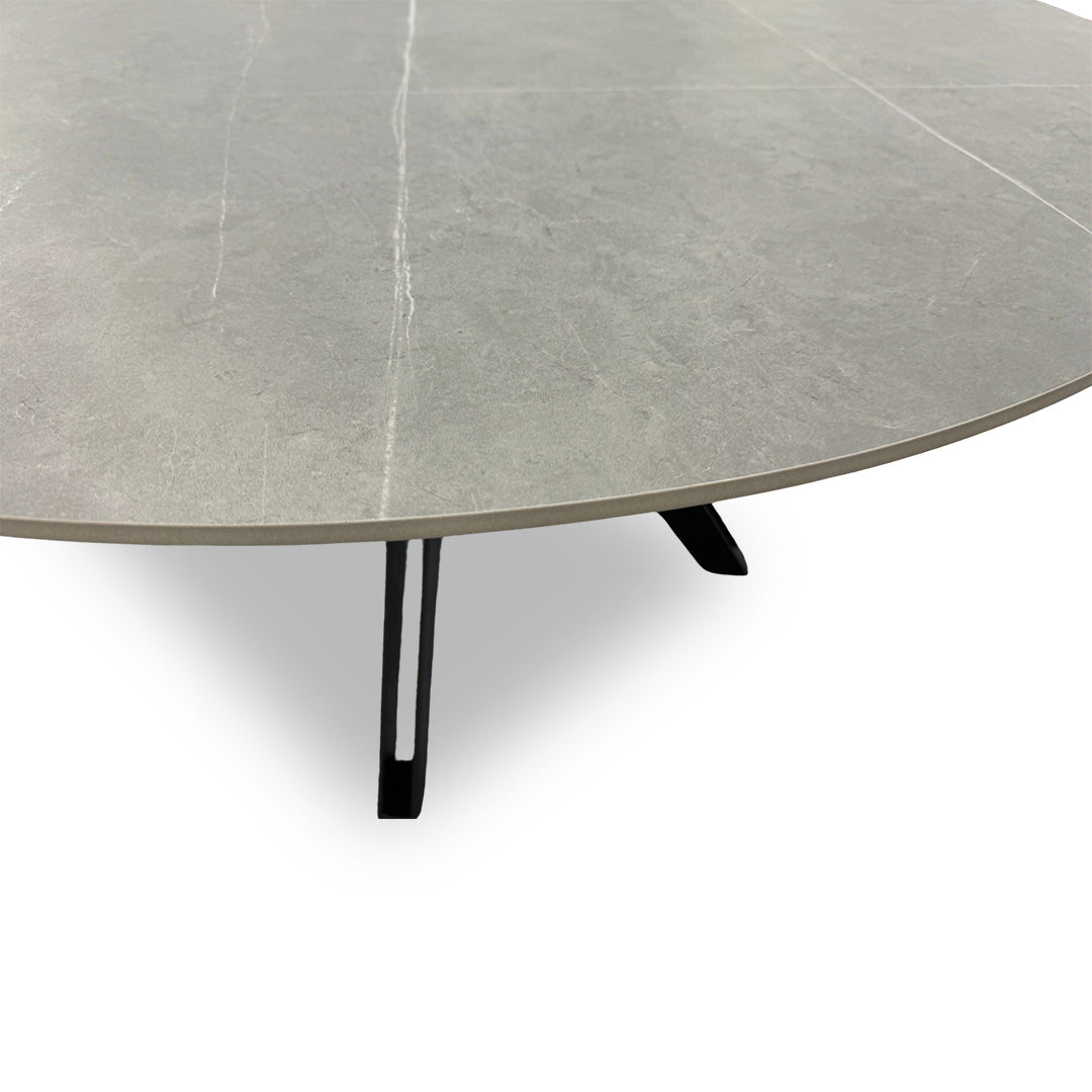 ‘Kore’ Grey Sintered Stone Round Dining Table