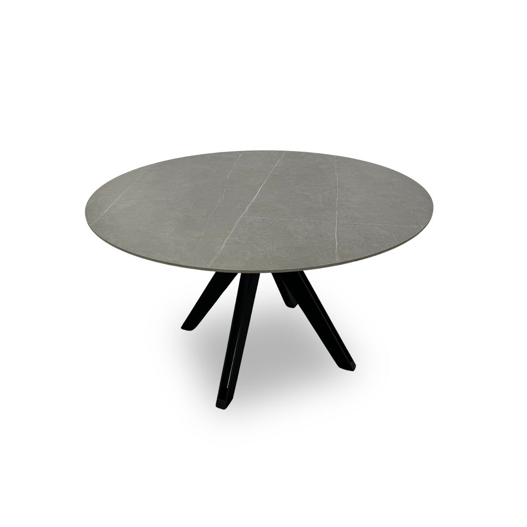 ‘Kore’ Grey Sintered Stone Round Dining Table