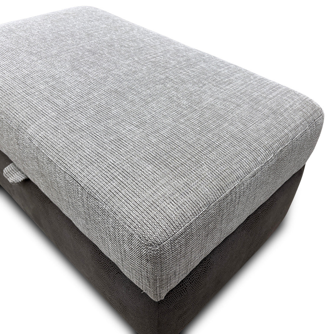 'Freya' Grey Fabric Two Tone Large Storage Footstool
