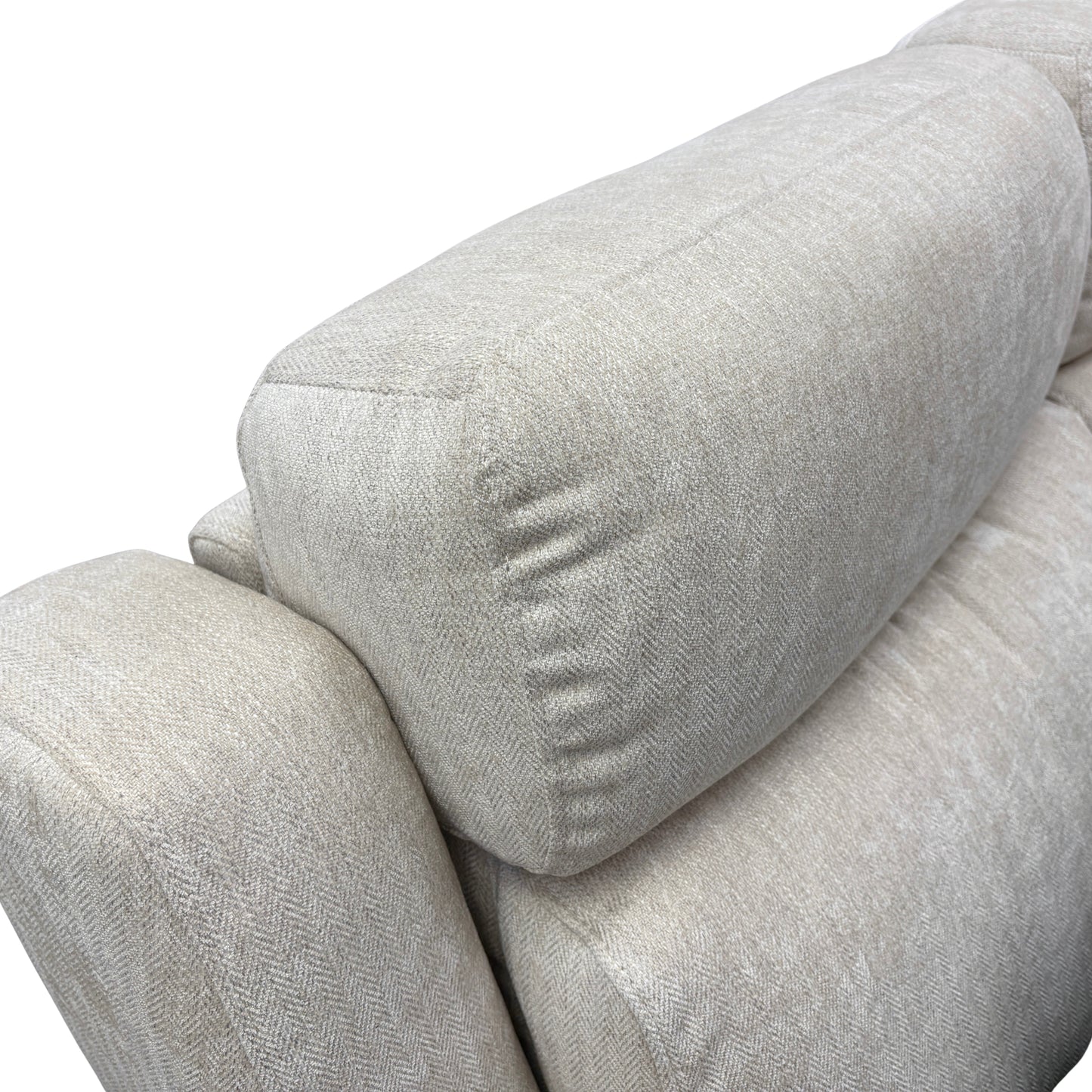 'Sienna' Light Grey Fabric Power Recliner Corner Sofa with Power Headrests