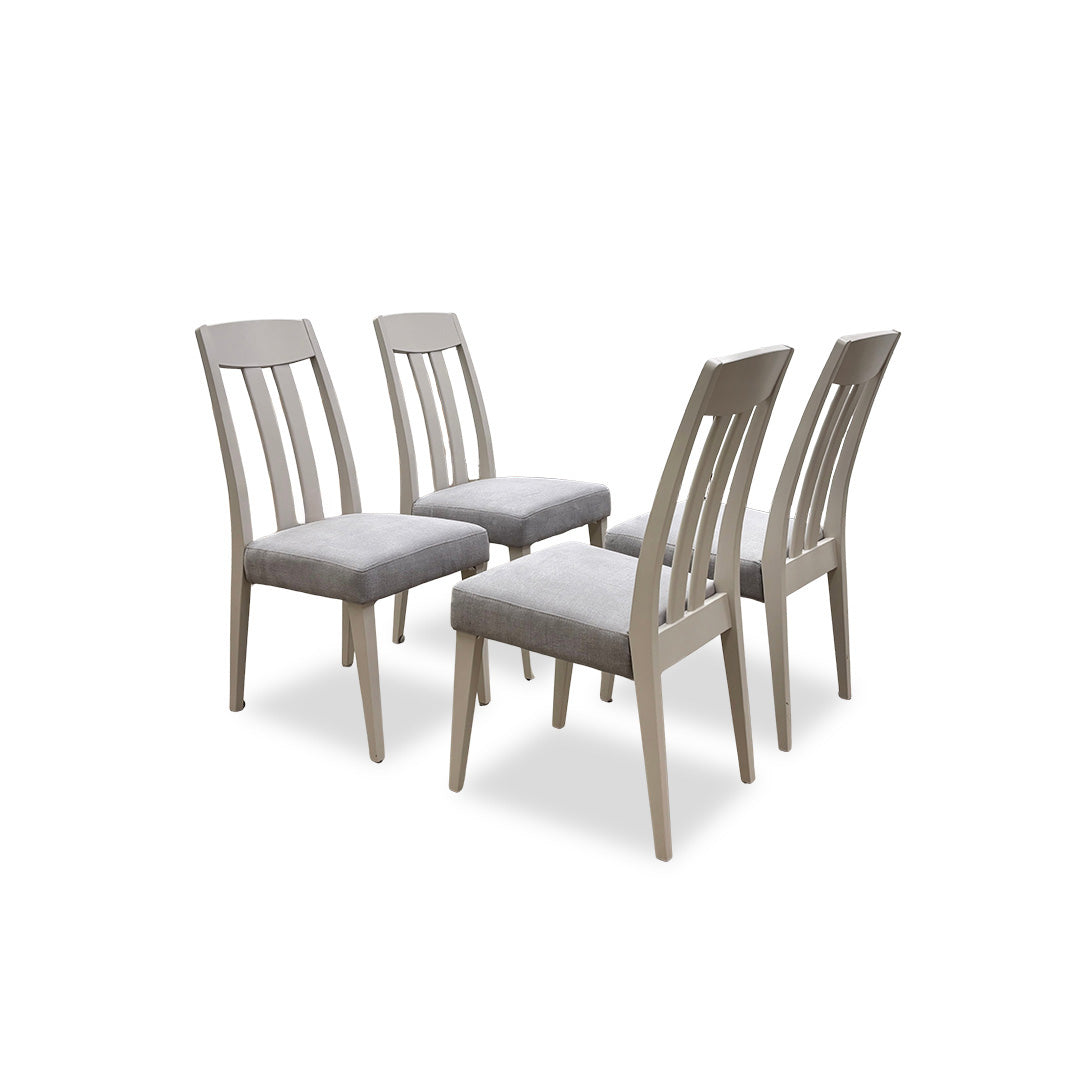 ‘Durham’ High Back Wooden Upholstered Dining Chairs - Set of 4