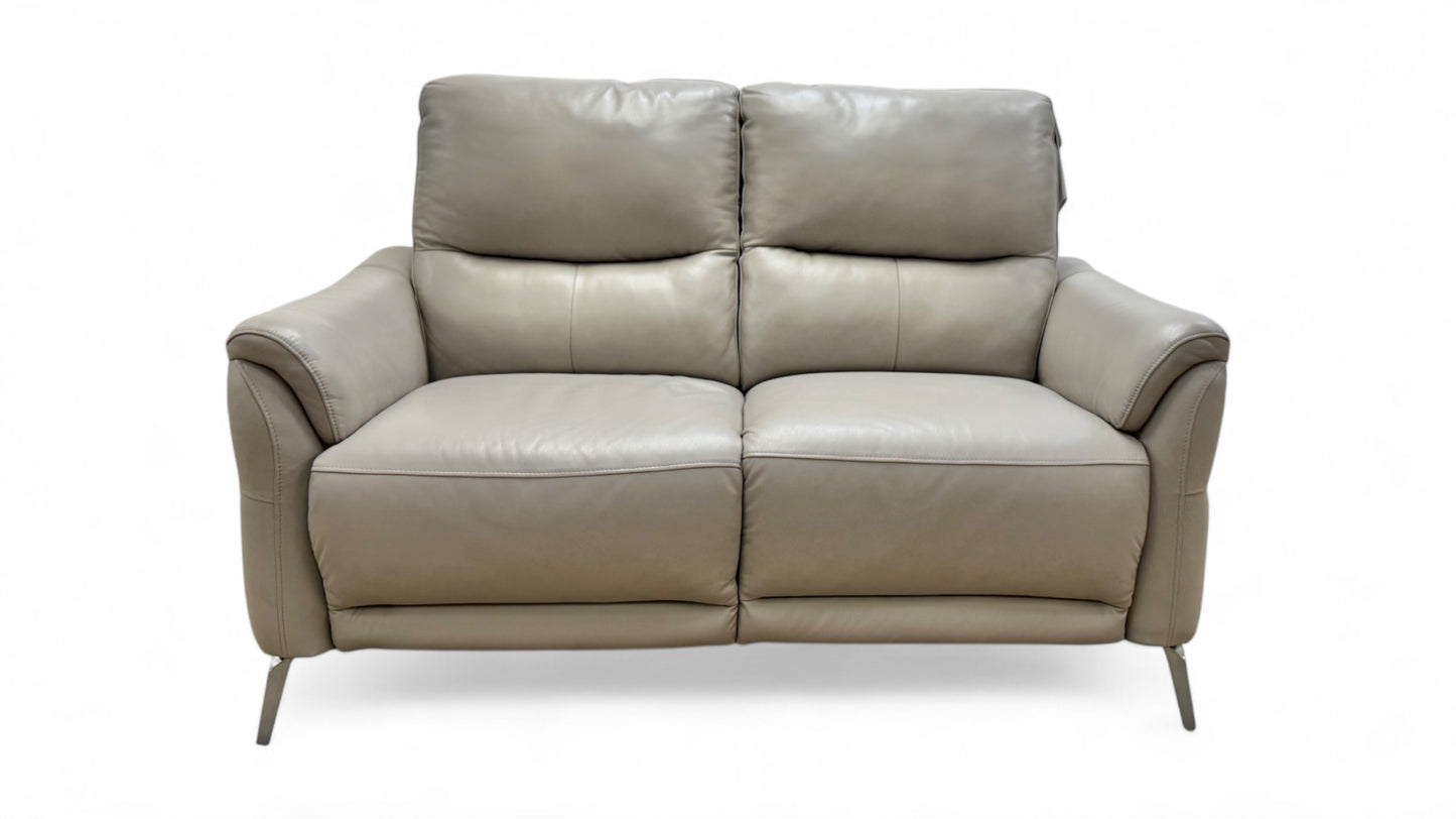 ‘Daytona’ Lead Grey Leather 2 Seater Sofa