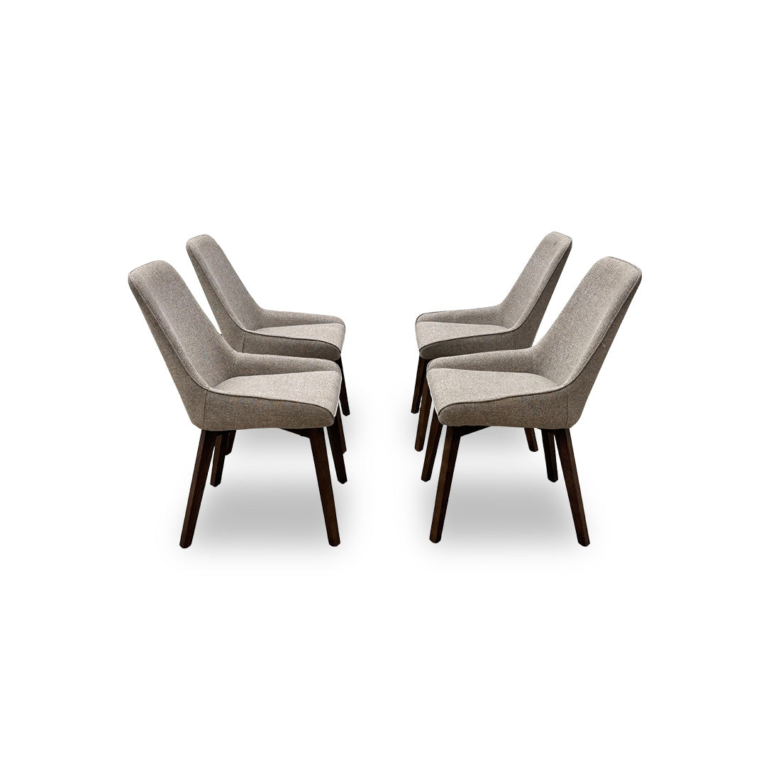 ‘Pierre’ Latte Tight Weave Fabric Dining Chairs - Set of 4
