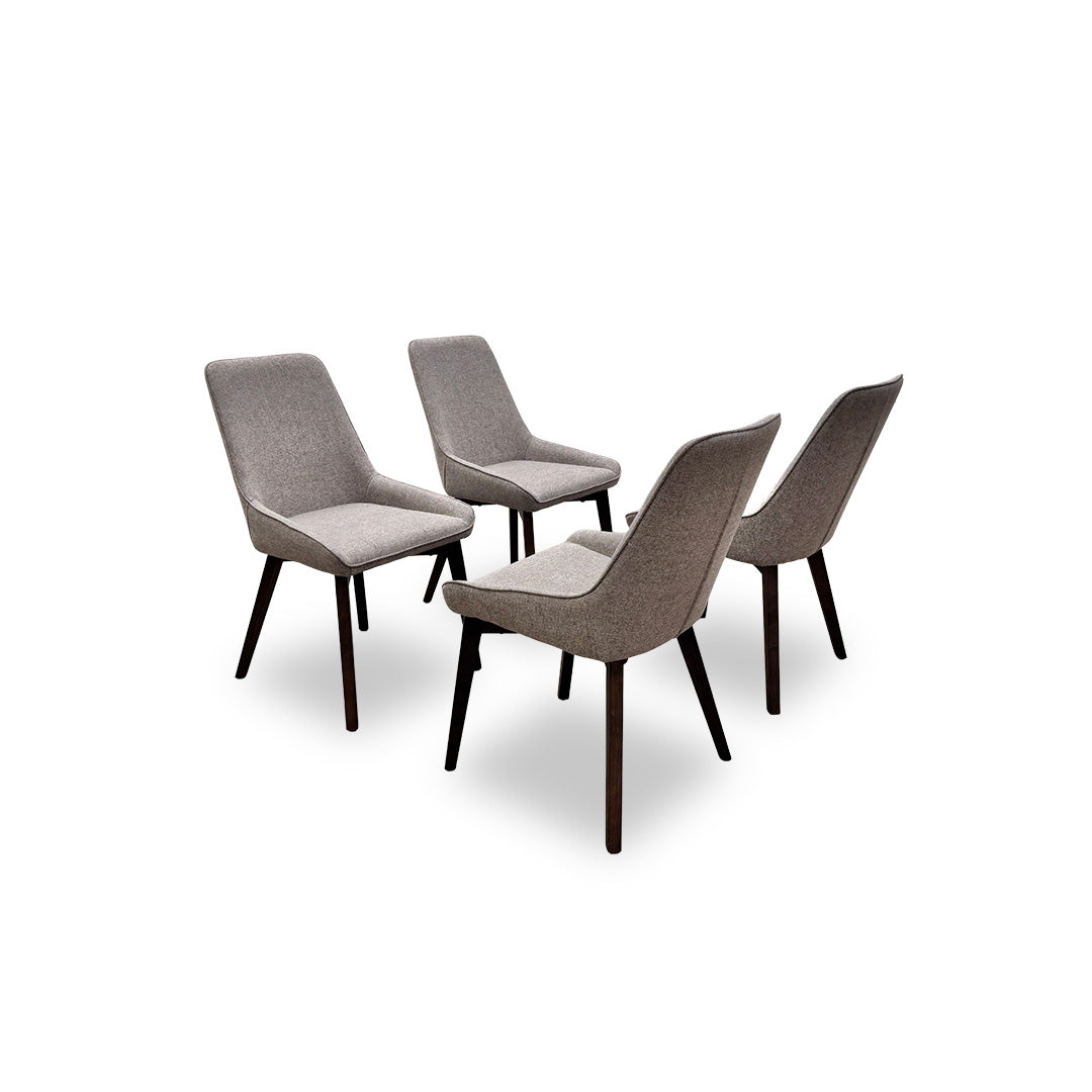 ‘Pierre’ Latte Tight Weave Fabric Dining Chairs - Set of 4