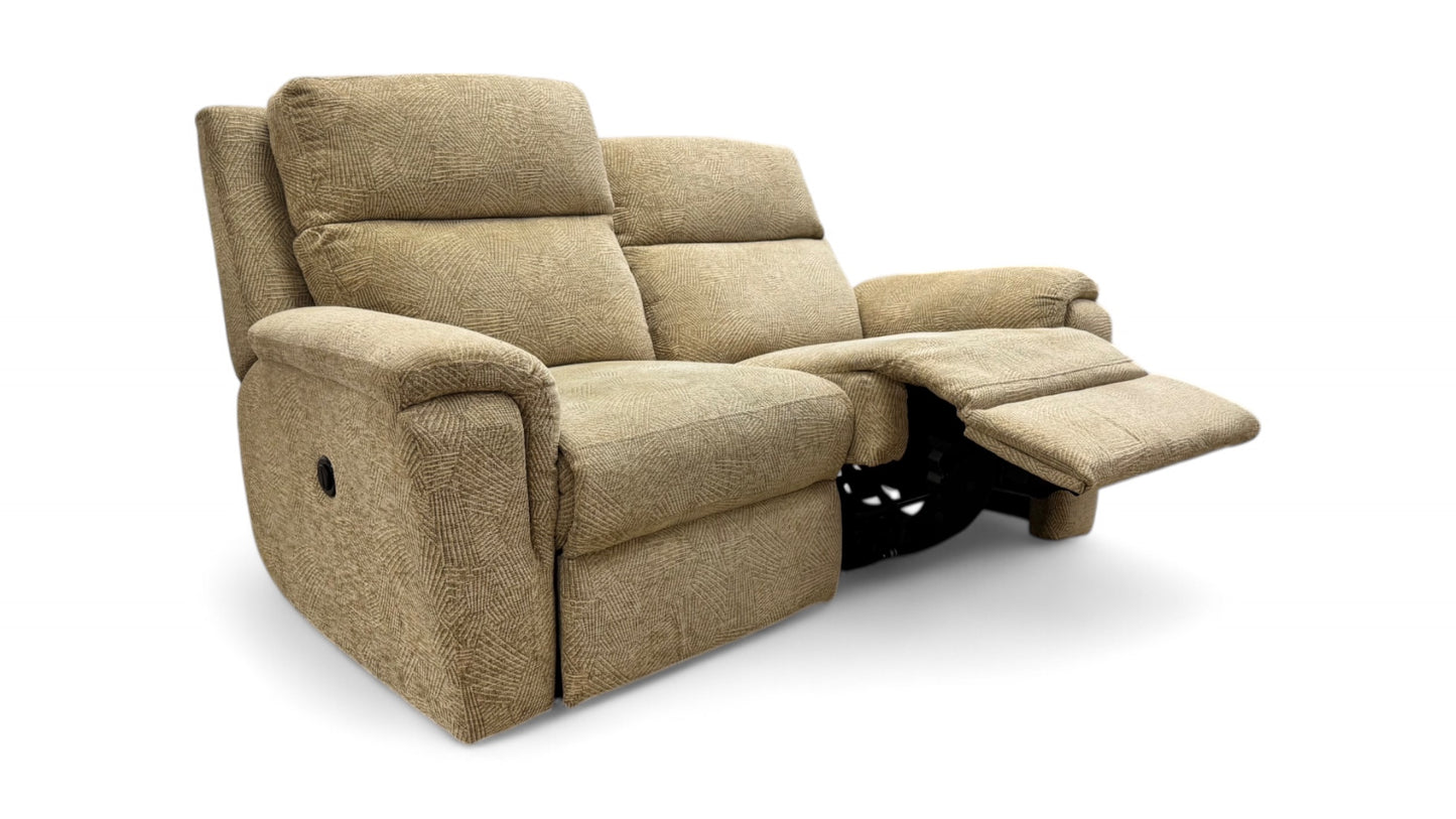 ‘Townley’ Oatmeal Fabric 2 Seater Power Recliner Sofa