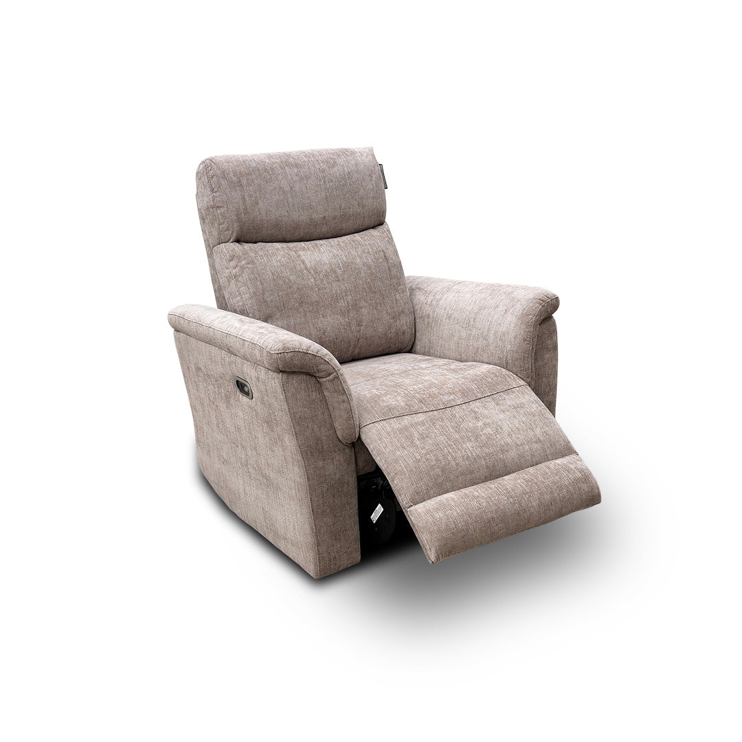 ‘Maude’ Mocha Tight Weave Fabric Power Recliner Chair