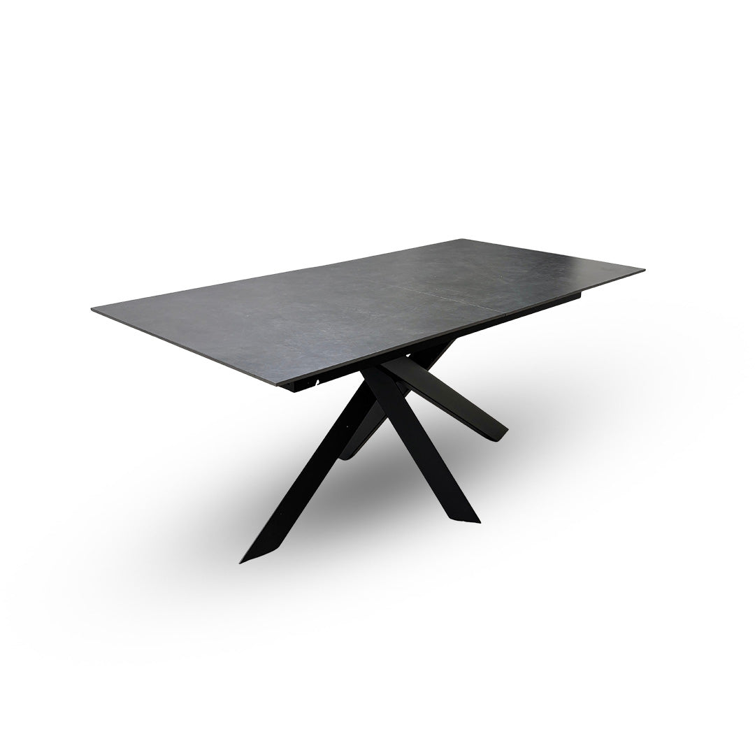 'Warrior' Grey Sintered Stone Extending Dining Table
