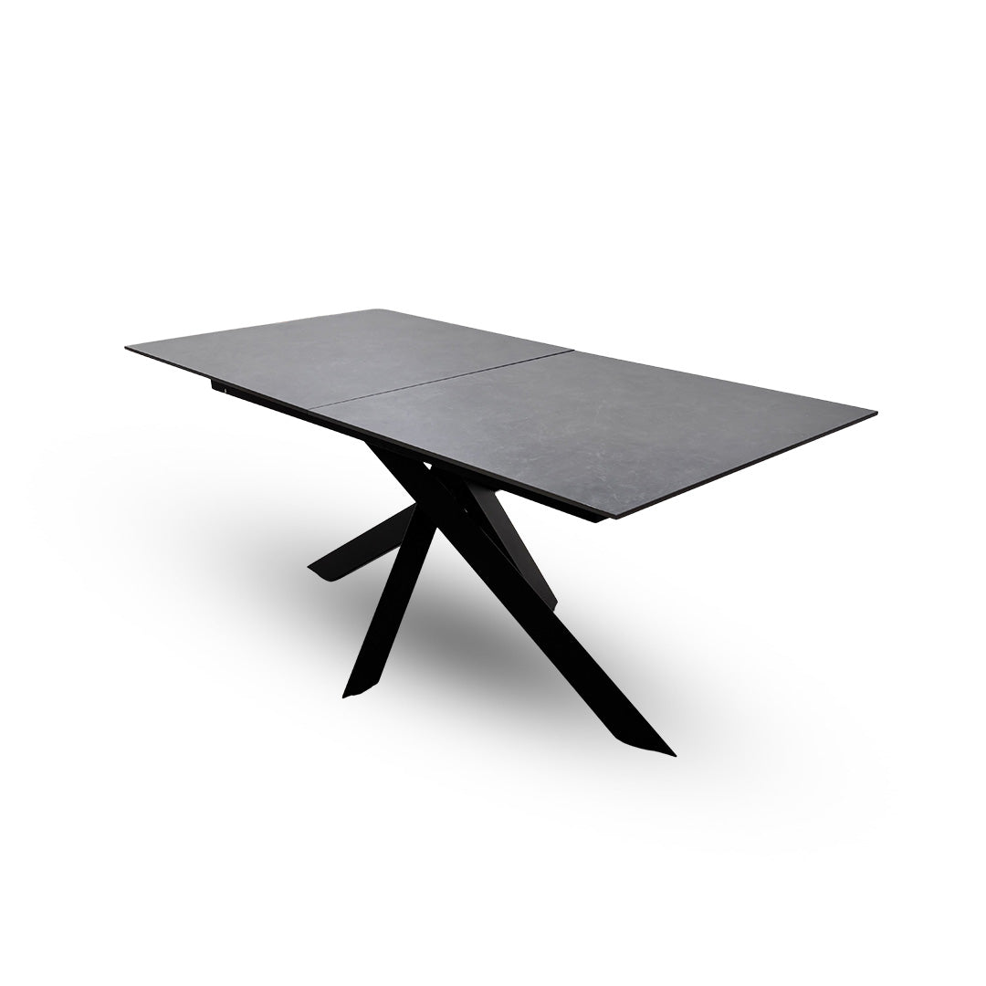 'Warrior' Grey Sintered Stone Extending Dining Table