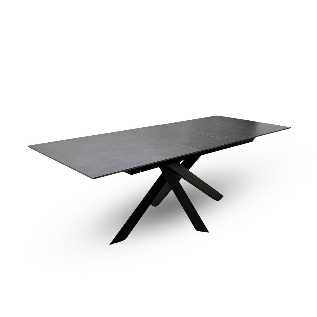 'Warrior' Grey Sintered Stone Extending Dining Table
