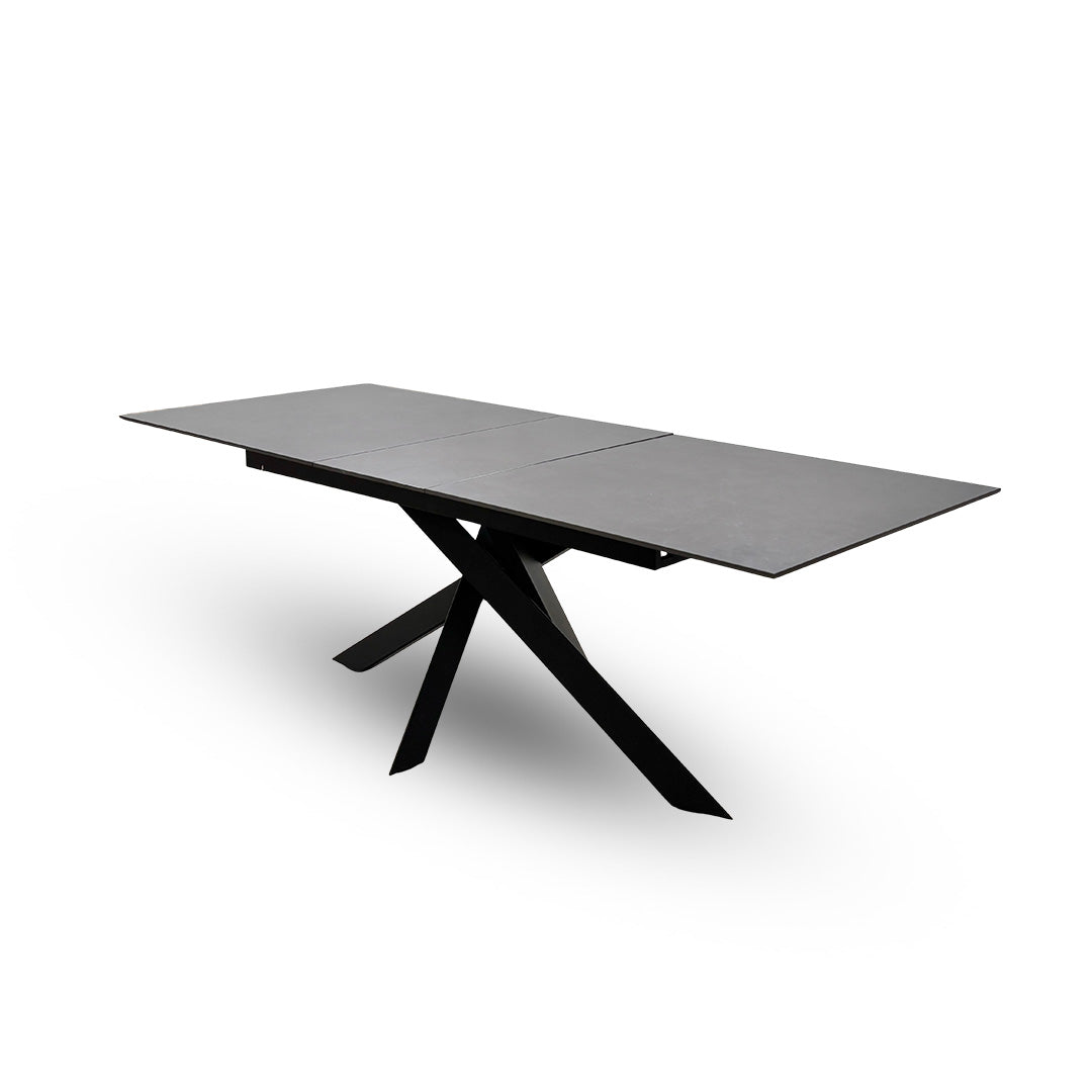 'Warrior' Grey Sintered Stone Extending Dining Table