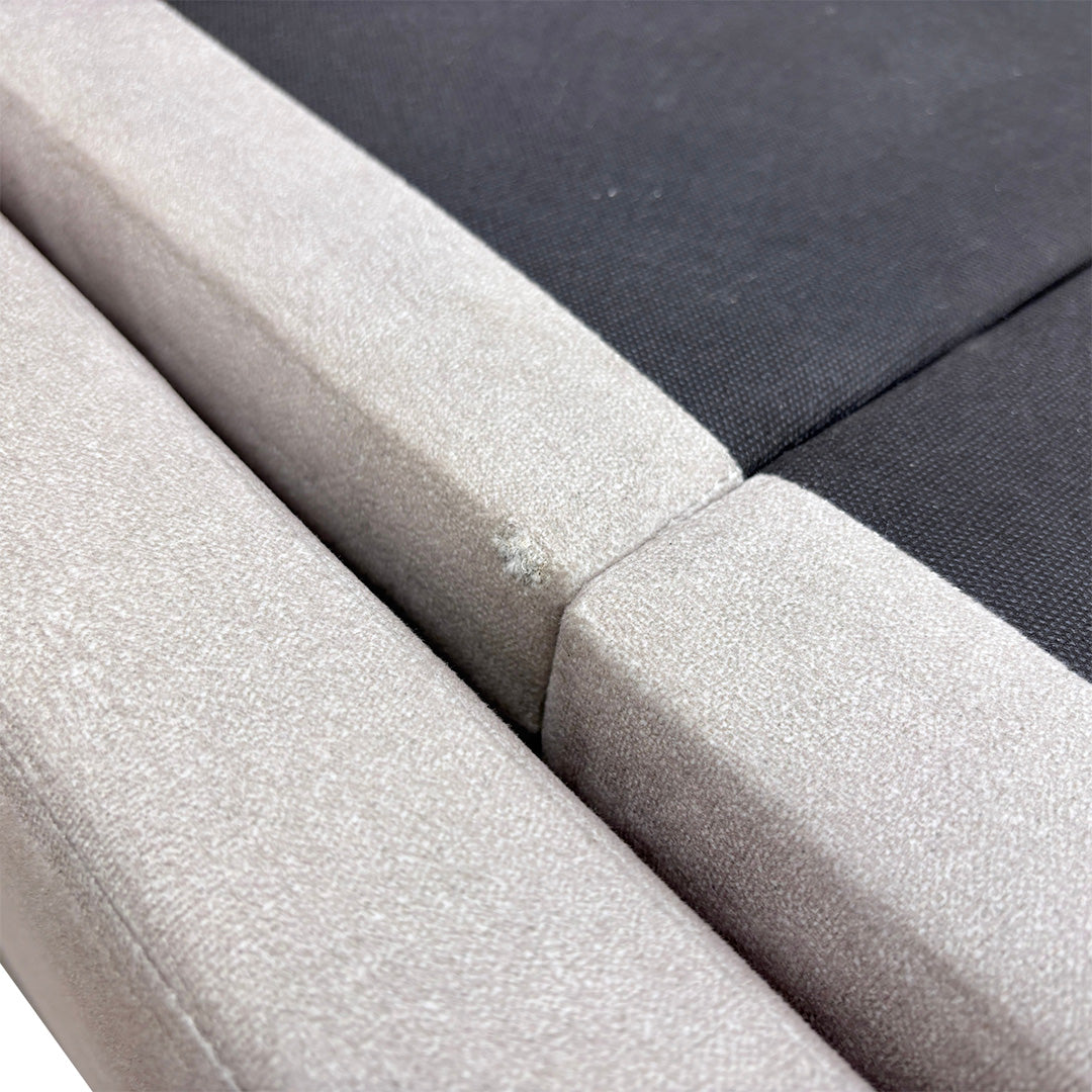 ‘Javier’ Smooth Stone Ottoman Bed Frame - Double
