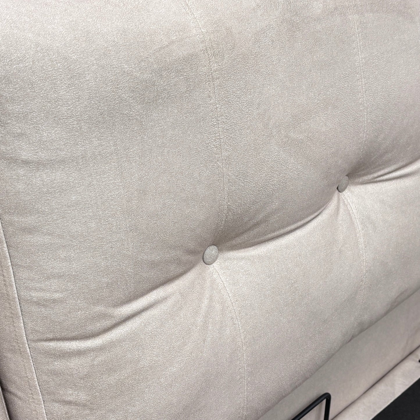 ‘Javier’ Smooth Stone Ottoman Bed Frame - Double