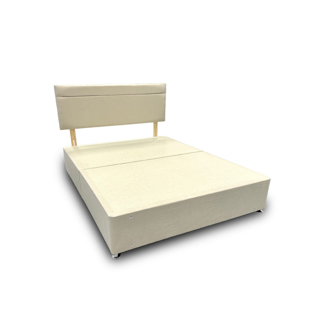 ‘Capella’ Cream Velvet Divan Base + Headboard - King