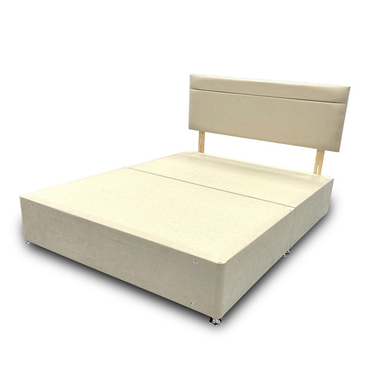 ‘Capella’ Cream Velvet Divan Base + Headboard - King