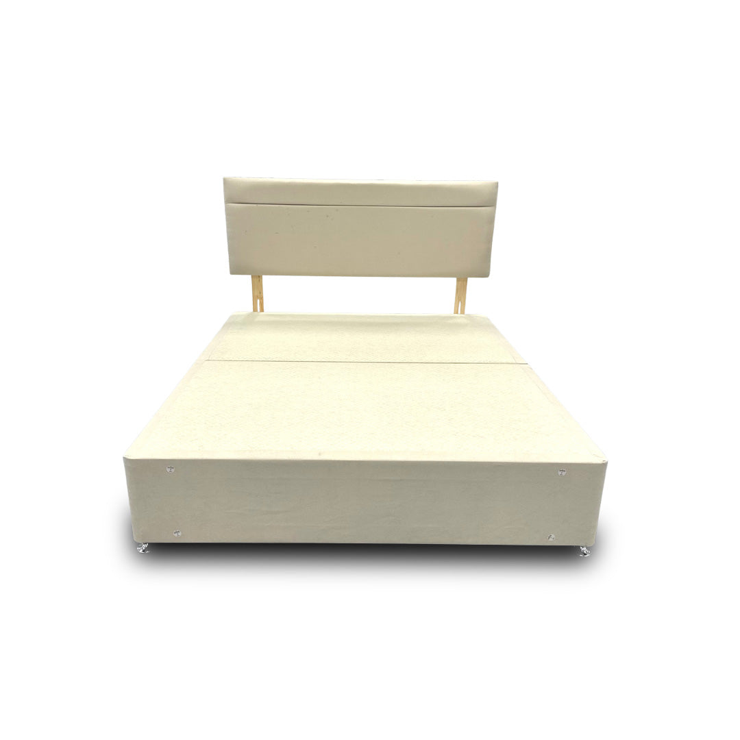 ‘Capella’ Cream Velvet Divan Base + Headboard - King