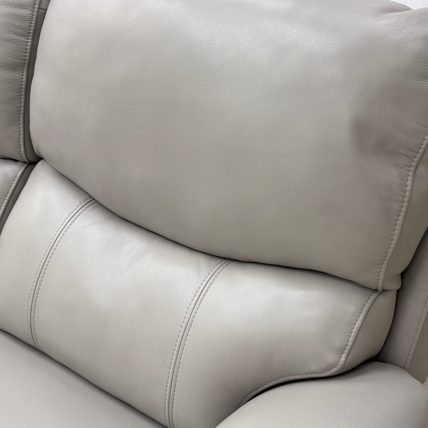 'Evelyn' Lead Grey Leather Manual Recliner 3 Seater