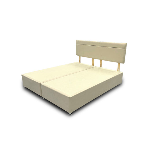 ‘Capella’ Cream Velvet Divan Base + Headboard - Super King