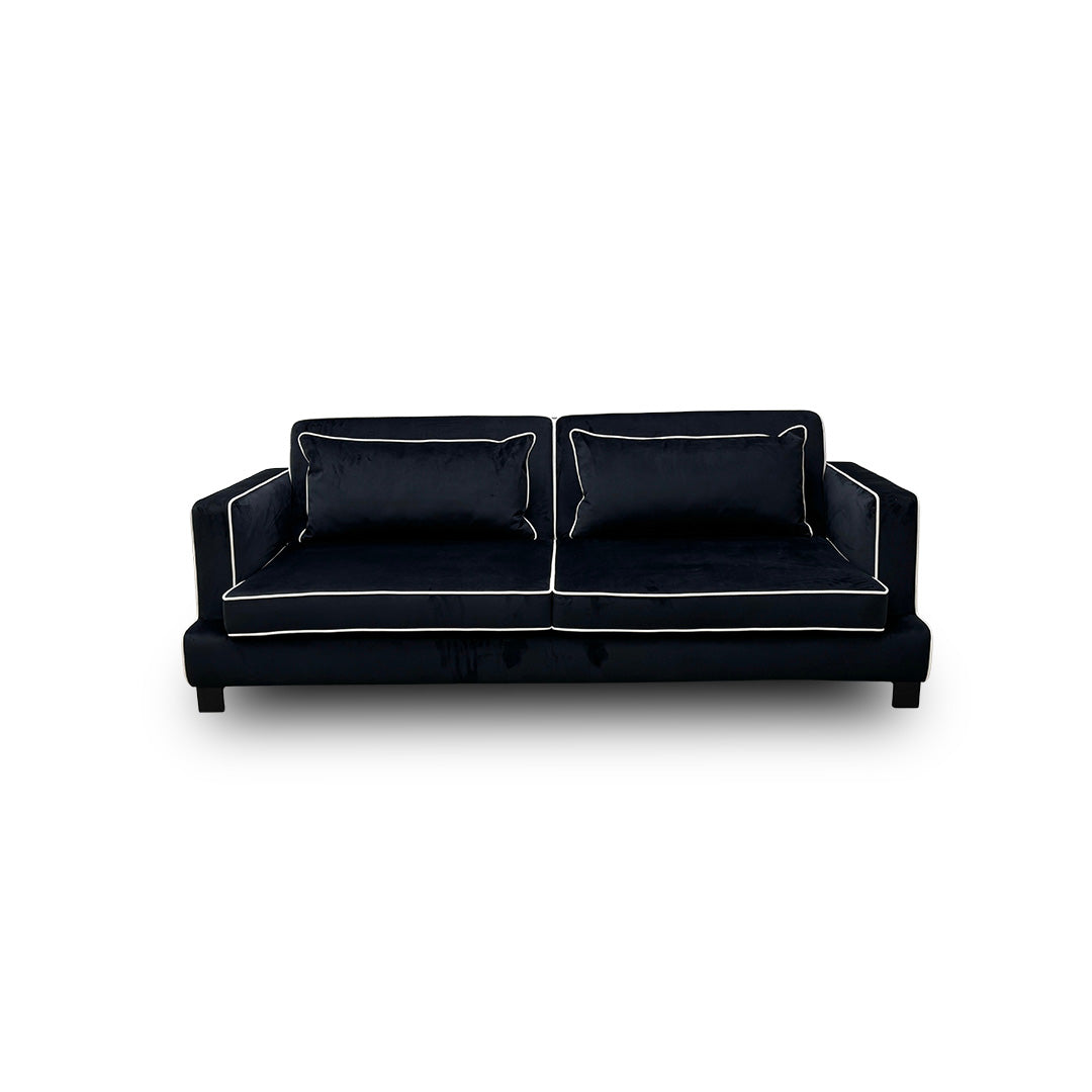 ‘Demure’ Black Demure Velvet 4 Seater Sofa Bed