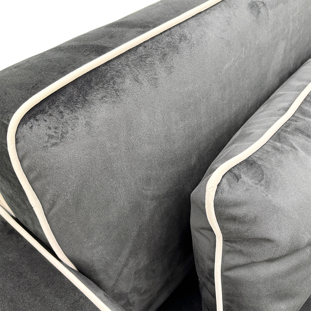 ‘Demure’ Black Demure Velvet 4 Seater Sofa Bed