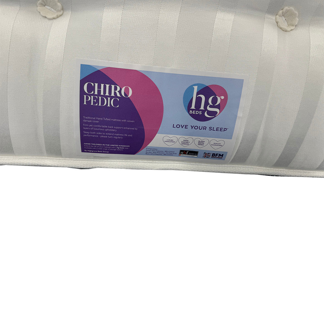 ‘Chiropedic’ 1000 Pocket Spring Hand-Tufted Double Sided Mattress - King