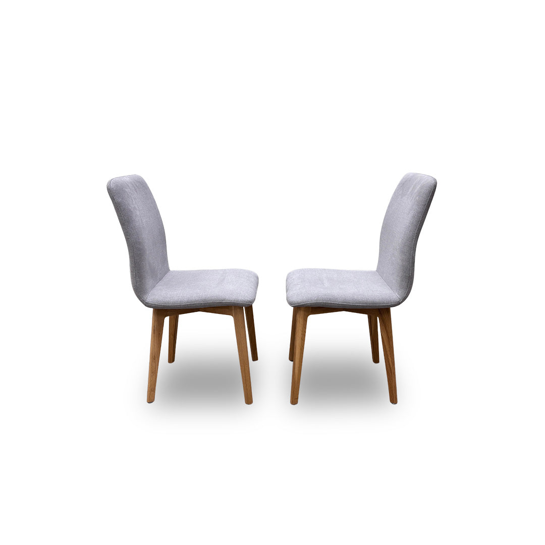‘Durham’ Grey Upholstered Dining Chairs - Set of 2