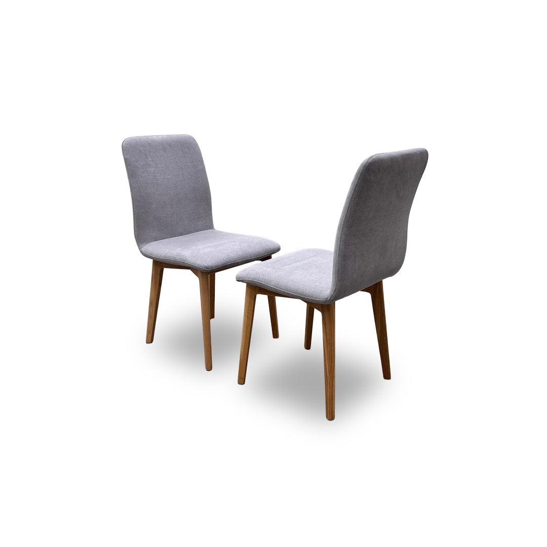 ‘Durham’ Grey Upholstered Dining Chairs - Set of 2