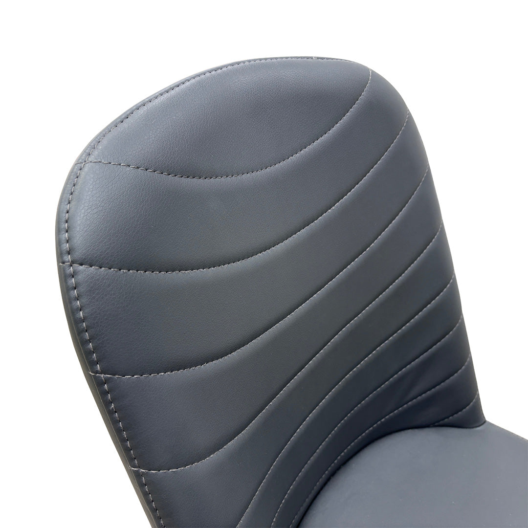 ‘Evolution’ Grey Faux Leather Dining Chairs - Set of 2