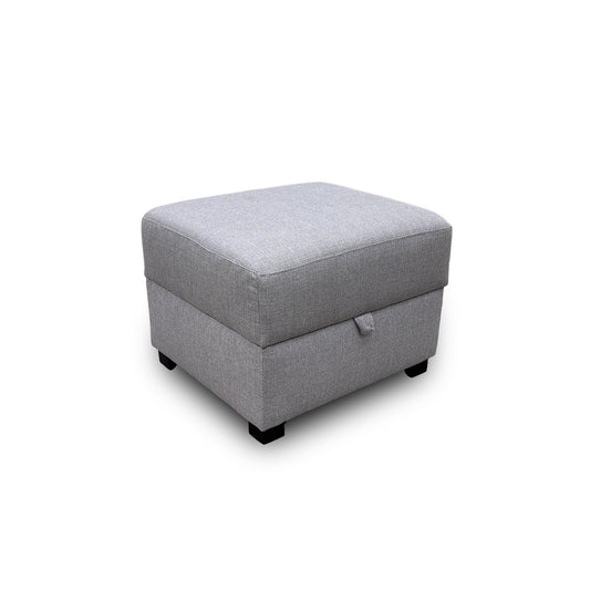 ‘Darcy’ Grey Combination Fabric Storage Footstool