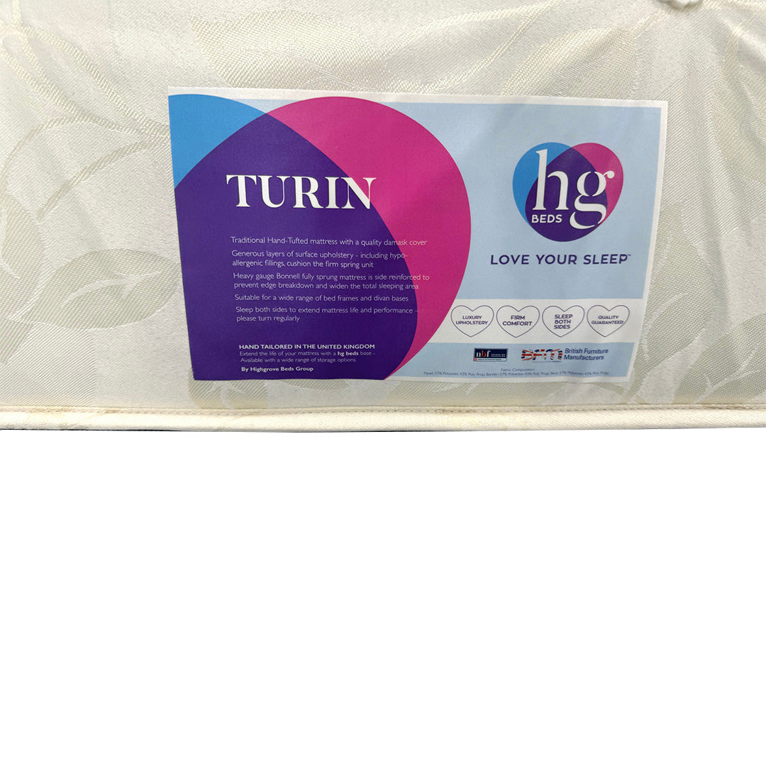 ‘Turin’ Hypoallergenic Firm Fully Pocket Sprung Double Sided Mattress - King