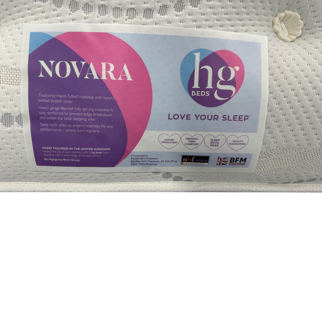 'Novara' Ortho Hand-Tufted Fully Pocket Sprung Double Sided Mattress - Double
