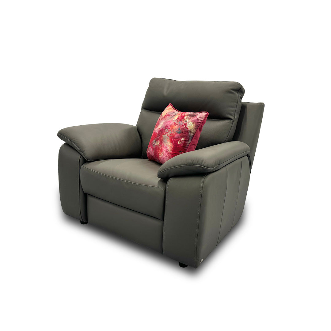 Nicoletti ‘Pepino’ 327 Torello Grigio Scuro Leather Armchair