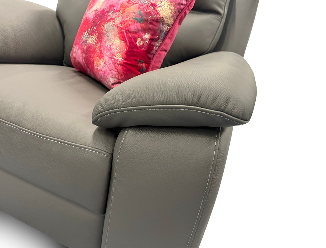 Nicoletti ‘Pepino’ 327 Torello Grigio Scuro Leather Armchair