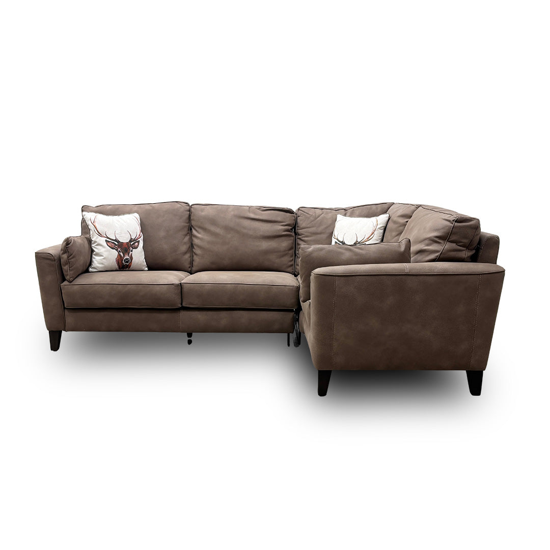 ‘Brondby’ Bfa-Bey-R06 Brown Suede Small Right Hand Facing Corner Sofa