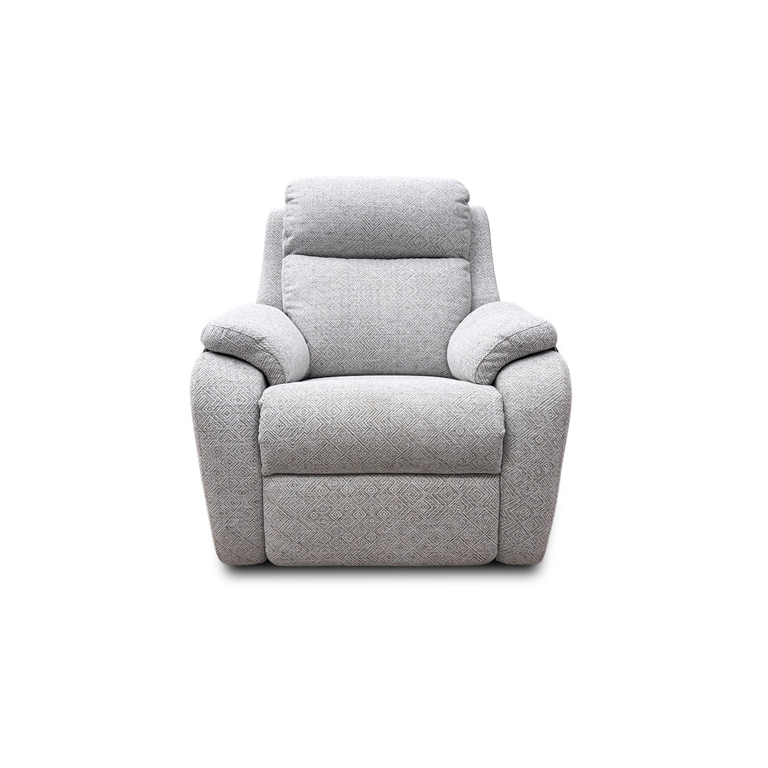 G Plan 'Kingsbury' B010 Nebular Pebble Fabric Power Recliner Armchair with Power Headrests and Power Lumbar
