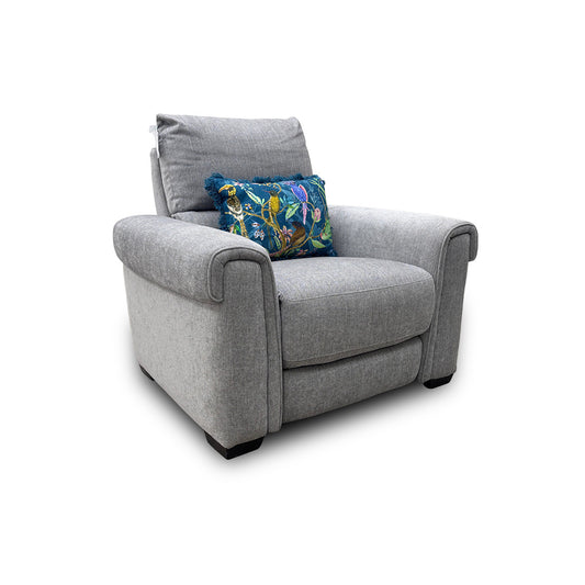 ‘Nixon’ Fab-Mil-R451 Pewter Fabric Power Recliner Chair