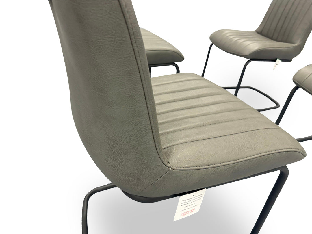 Bodahl ‘Terra’ Grey Faux Leather Set of 4 Fixed Dining Chairs