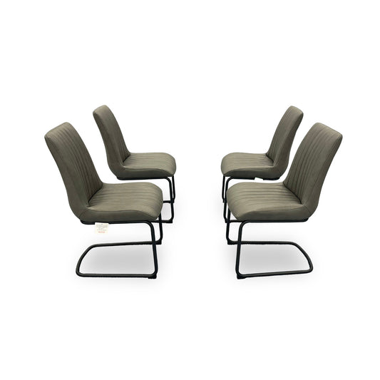 Bodahl ‘Terra’ Grey Faux Leather Set of 4 Fixed Dining Chairs