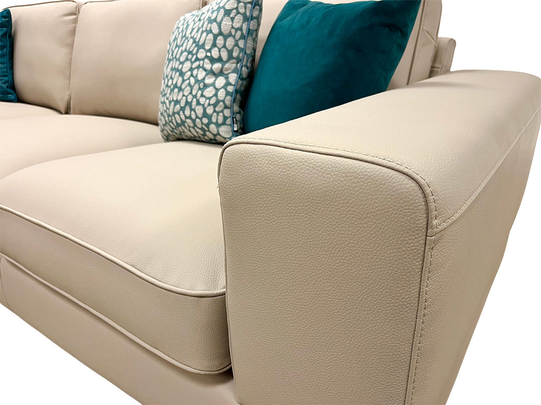 ‘Gianna’ Mocha R-Leather Left Hand Facing Chaise End Sofa