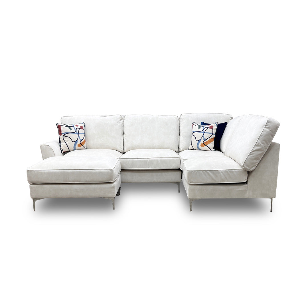 ‘Legend’ Sublime Pearl Velvet Right Hand Facing Classic Back Corner Sofa