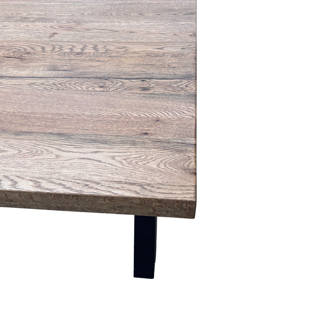 Bodahl Compact 'Terra' 04 Desert Solid Oak Straight Top 160cm Table with X-Shaped Metal Legs