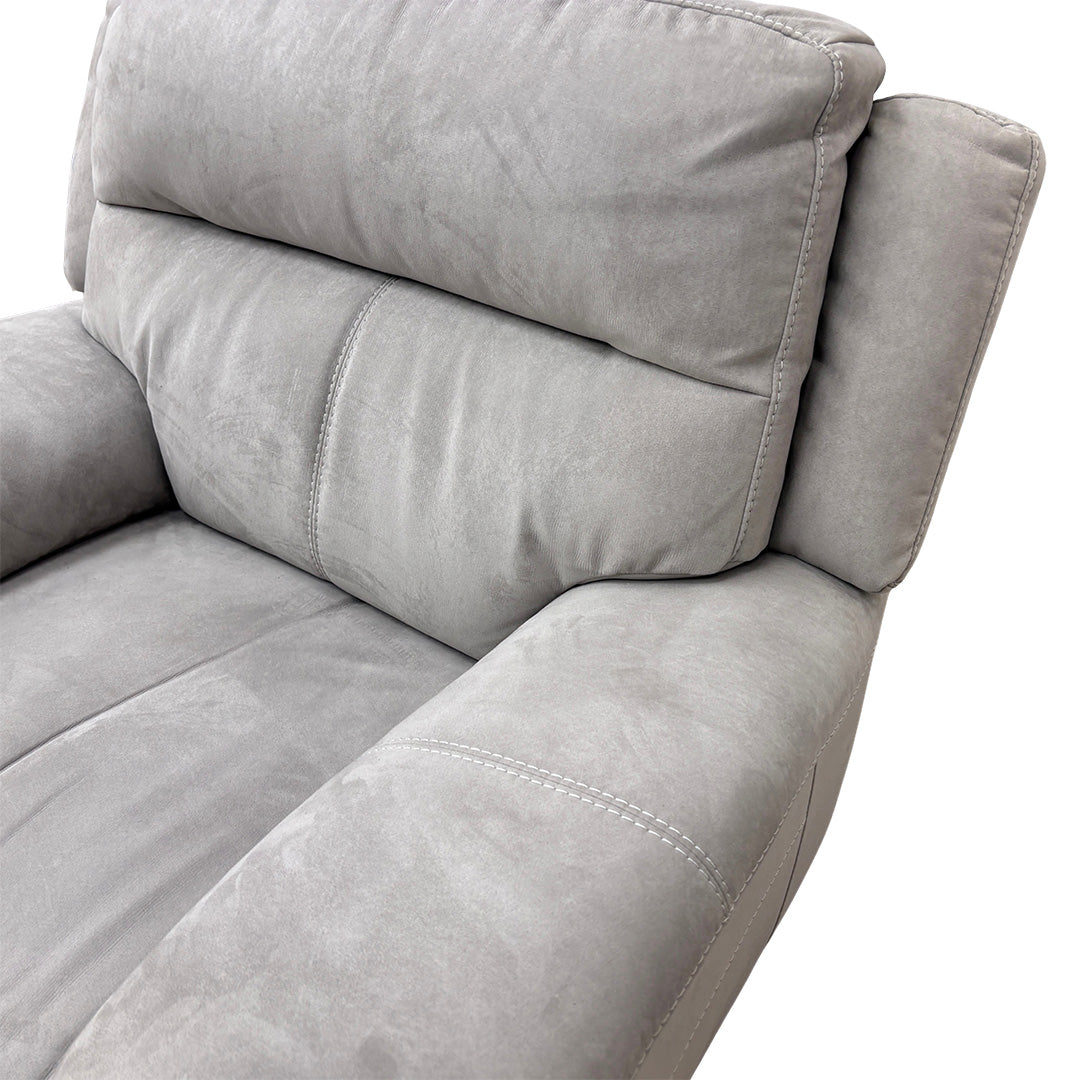 'Touch' Bfa-Mad-R02 Feather Heavy Duty Fabric 2 Seater Power Recliner Sofa with USB Ports + 'Touch' Power Recliner Armchair